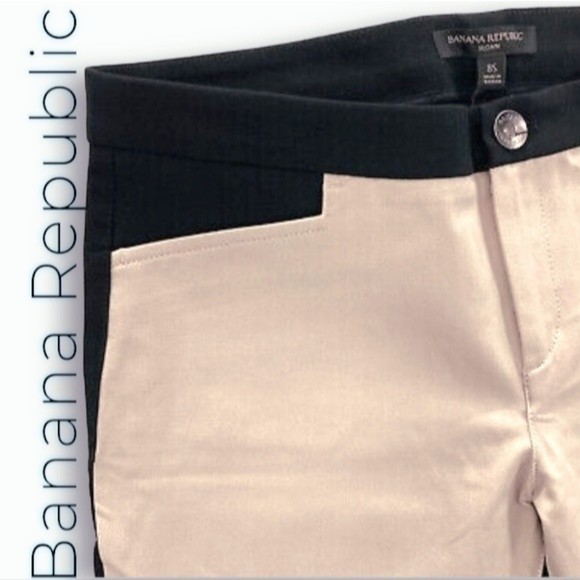 Banana Republic Sloan Fit Y2K Straight Leg Pants Khaki Front & Black Back, sz 4 - Picture 9 of 12